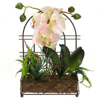 Цветок искусственный "Орхидея" (260 мм; бело-розовый)