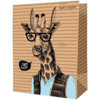 Пакет бумажный подарочный "Giraffe" (23х18х10 см)