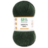 Пряжа "Шерсть №038" (100 г; 150 м; тёмно-зеленый меланж)