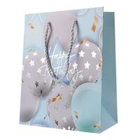 Пакет бумажный подарочный "Happy birthday" (23х18х10 см)