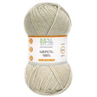 Пряжа "Шерсть №039" (100 г; 150 м; белый меланж)