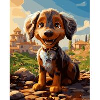 Картина по номерам "Счастливый щенок" (400х500 мм)