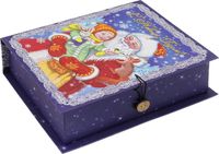 Подарочная коробка "Дед Мороз с девочкой" (20х14х6 см)