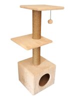 Игровой комплекс "Домик с 2 полками. Джут" (35х35х100 см; бежевый)