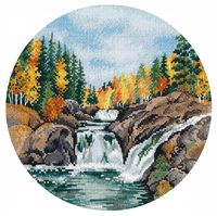 Вышивка крестом "Карелия. Водопад Кивач" (200х200 мм)