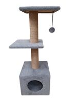 Игровой комплекс "Домик с 2 полками. Джут" (35х35х100 см; серый)