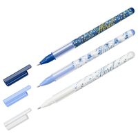 Ручка шариковая синяя "Flowers" (0,7 мм)