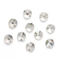 Стразы пришивные для рукоделия "Хрустальные" (8 мм; 10 шт.; прозрачный)