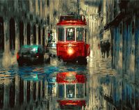 Картина по номерам "Городской трамвай" (400х500 мм)