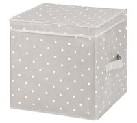 Коробка для хранения с крышкой "Серый горошек" (31х31х31 см)