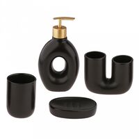 Набор для ванной комнаты "Мехико" (4 предмета; черный)